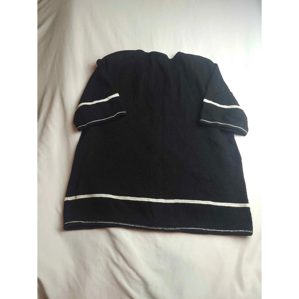 Christopher Banks Womens XL Black Short Sleeve Zip Front Cardigan